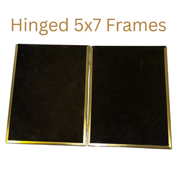 Vintage Gold Hinged Double Picture Frame 5x7 Tabletop Photo Display - Picture 5 of 8